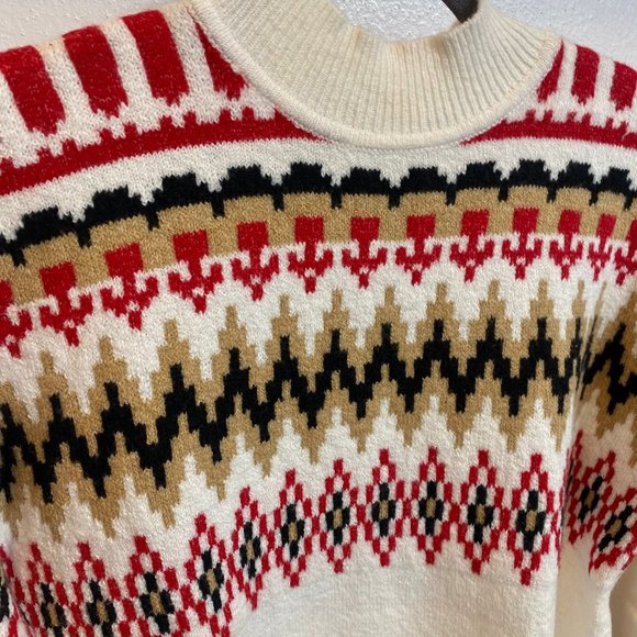 NWT Fair Isle Mock Neck Tunic Sweater Loft small - Picture 3 of 4